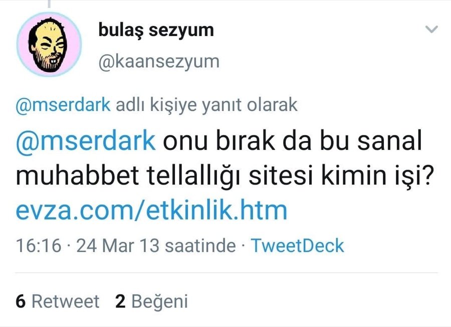 Tweet asking whose site this is