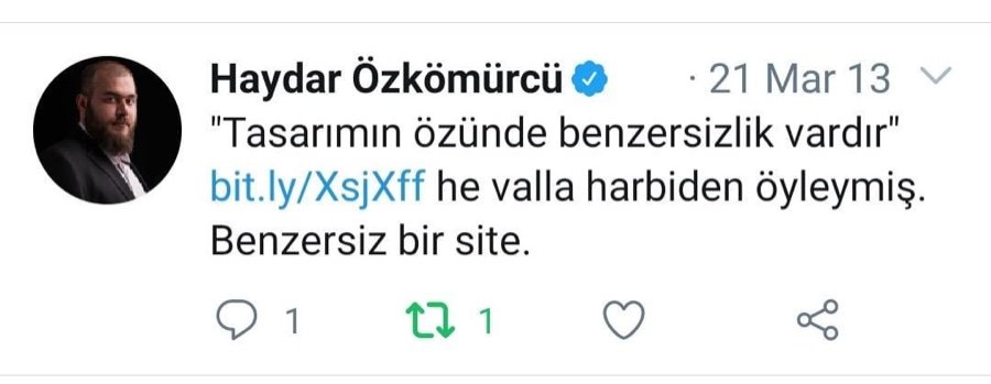 Tweet saying the site is truly unique